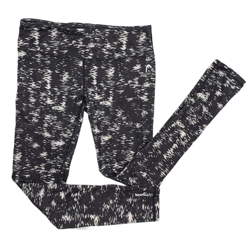 Head Medium brushed active leggings black white full length